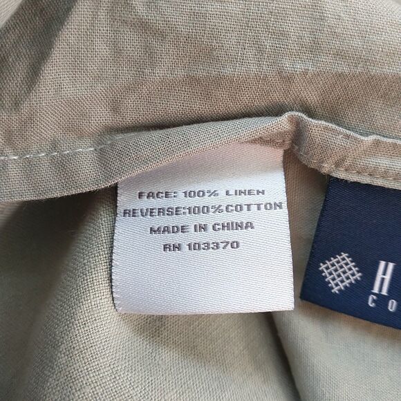 HALLMART Collectibles Pillowcase 100% Linen 100% Cotton Green Standard Size 1x - Picture 6 of 7